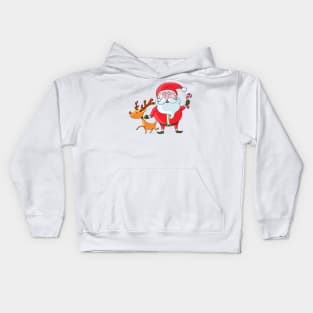 Santa with Rudolph Kids Hoodie